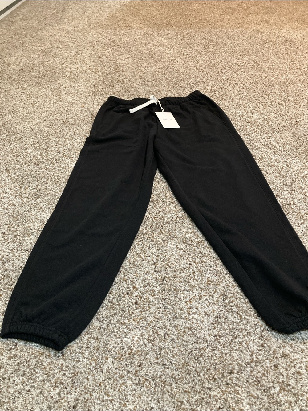Everlane Black Relaxed Track Joggers with Drawstring